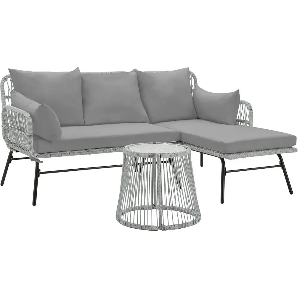 Outdoor Furniture L Shape - Conjunto de Móveis de Pátio em