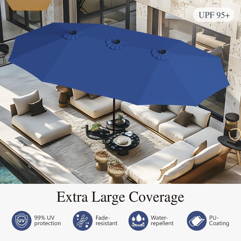 Outdoor Furniture With Umbrella - Guarda-Sol Retangular Extra Grande de 15