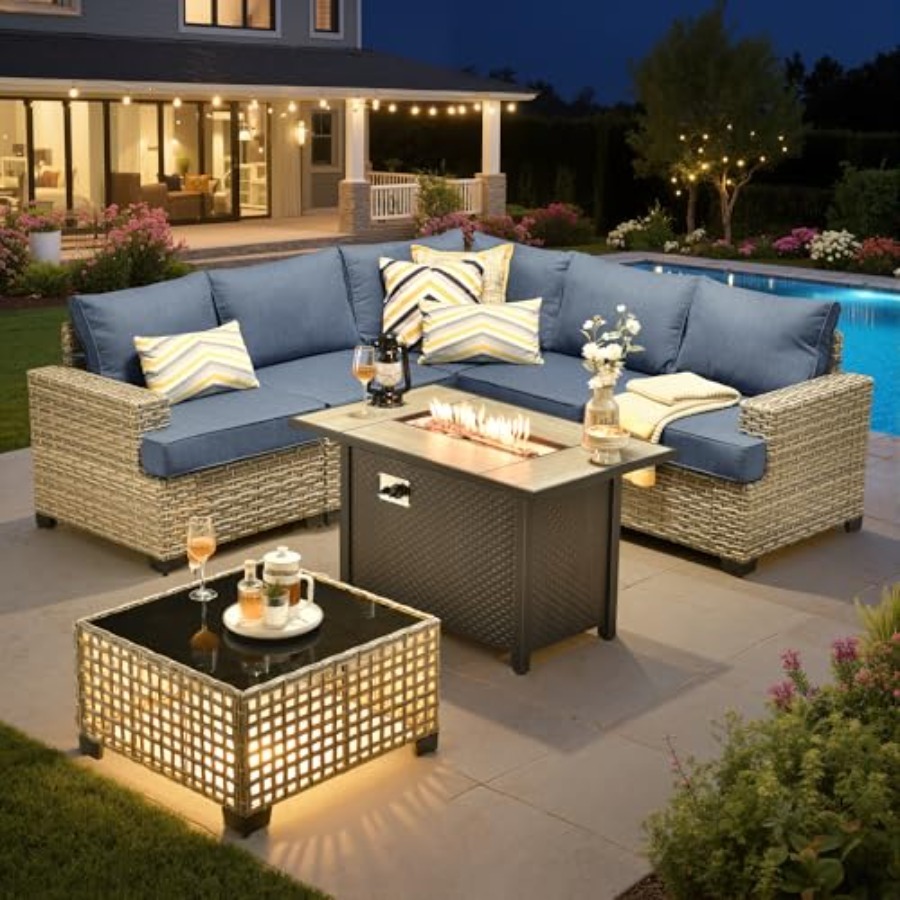 Outdoor Furniture L Shape - Conjunto de Móveis de Pátio Externo