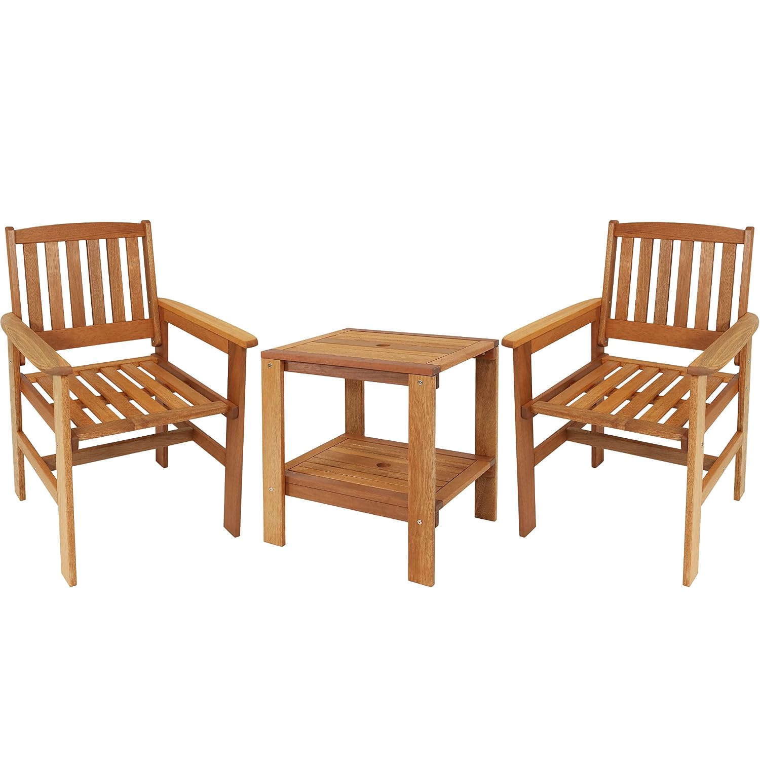 Outdoor Furniture Oil Teak - Conjunto de 3 Peças para Pátio