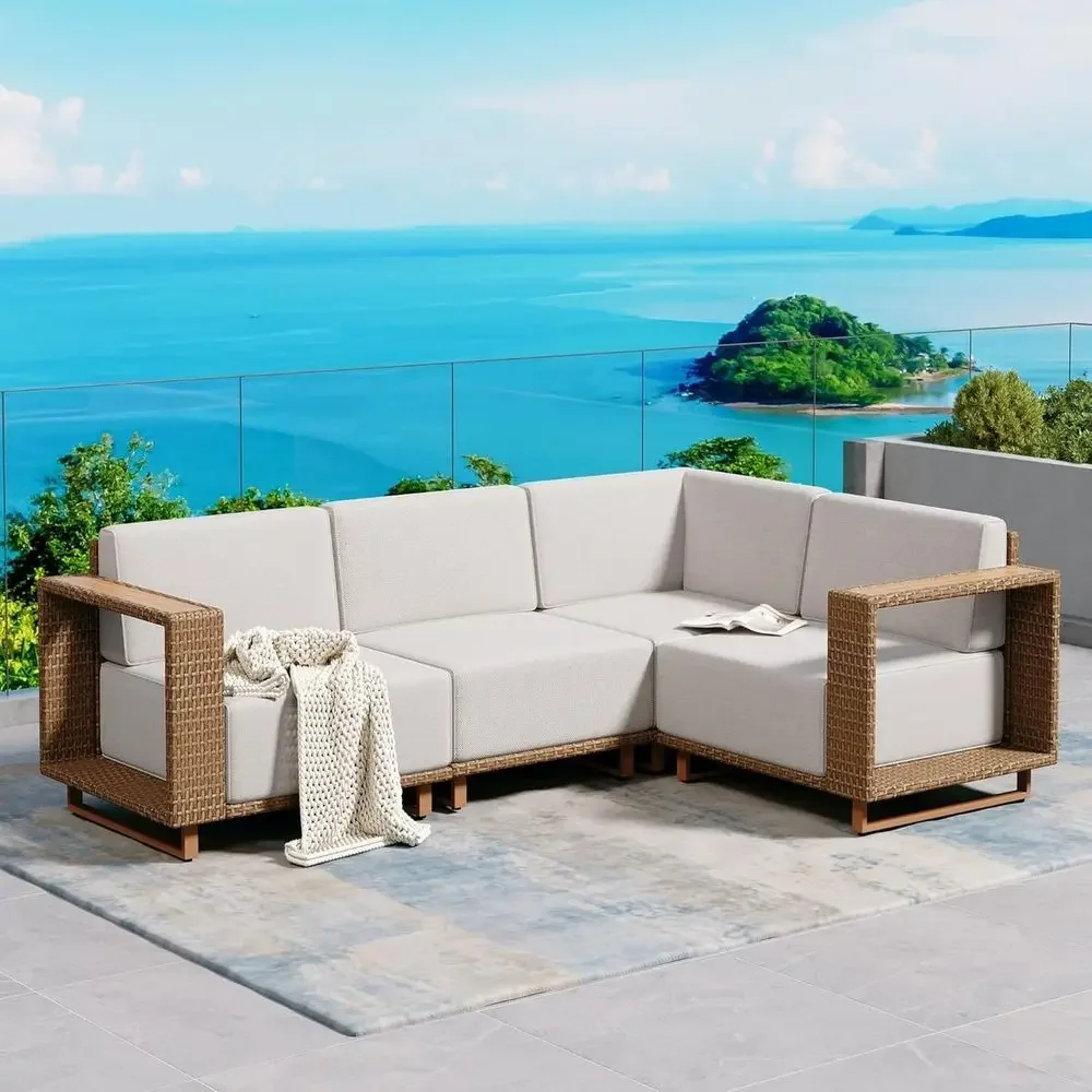 Outdoor Furniture L Shape - Sofá Seccional em L para Exterior