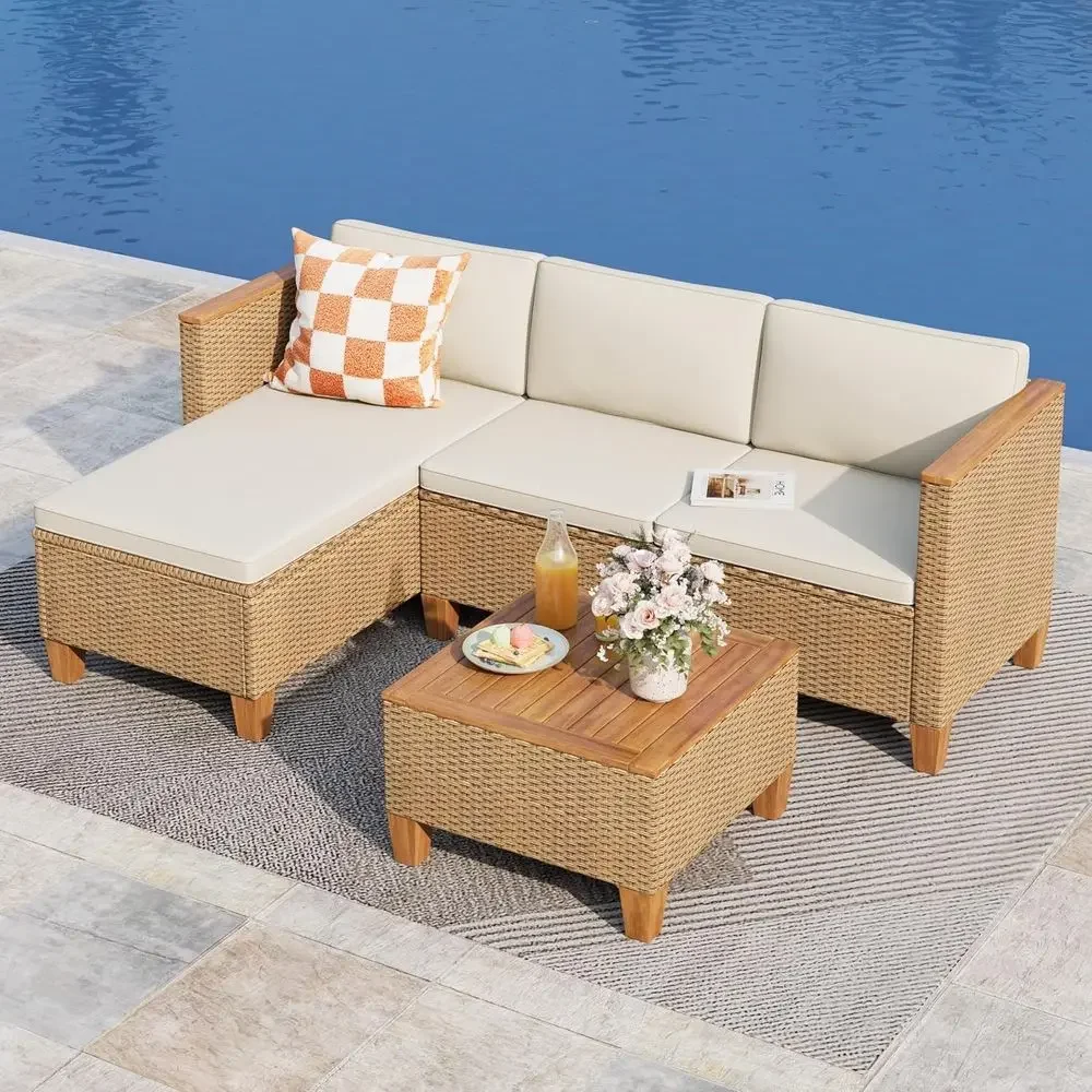 Outdoor Furniture L Shape - Conjunto de Móveis para Pátio Externo