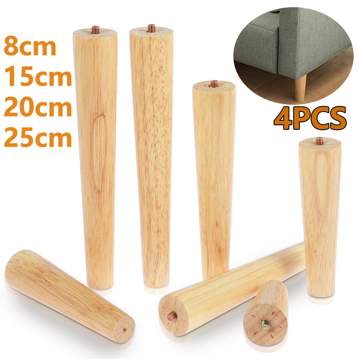 Adirondack Chair Wood - 4 pçs 8/15/20/25cm pés de móveis