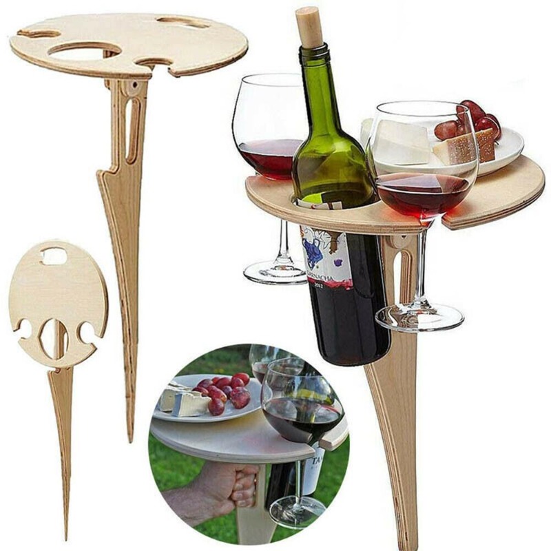 Outdoor Furniture Europe - Mesa de Vinho Portátil para Exterior,