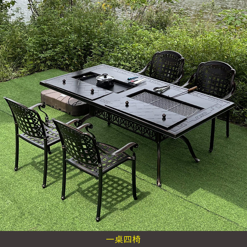 Outdoor Furniture Wooden - Conjunto de móveis de ferro forjado
