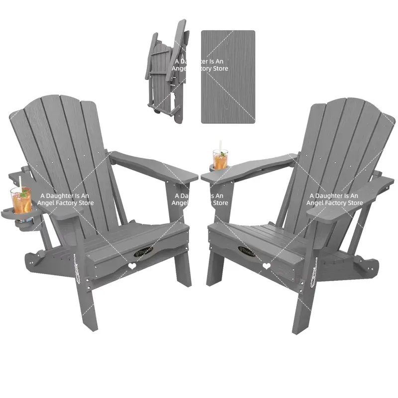Adirondack Chair Wood - Conjunto de 2 Cadeiras Adirondack Dobráveis