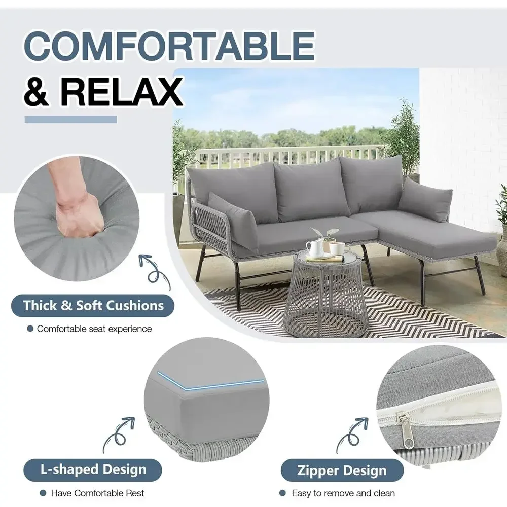 Conjunto de Móveis de Pátio em - Outdoor Furniture L Shape avaliação e preço