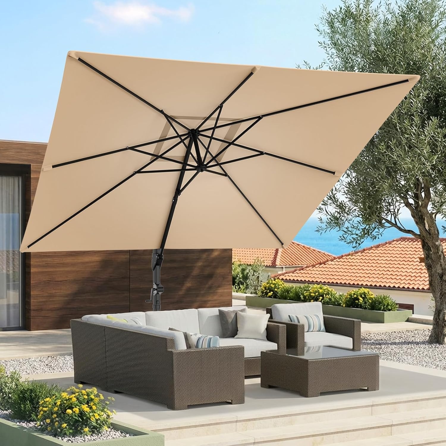 Guarda-Sol Cantilever 10x10 FT - Outdoor Furniture With Umbrella avaliação e preço