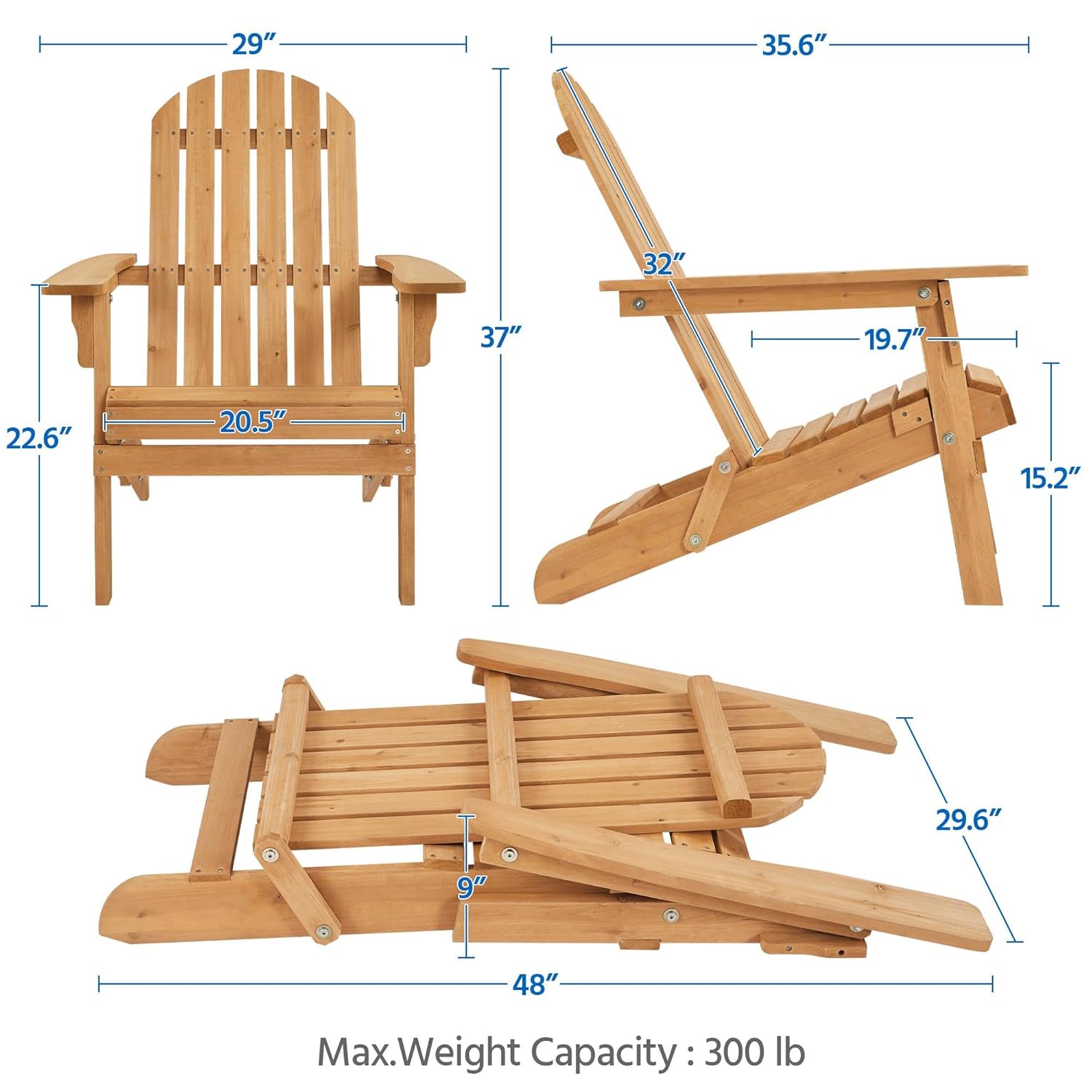 Conjunto de 2 Cadeiras Adirond - Adirondack Chair Wood avaliação e preço