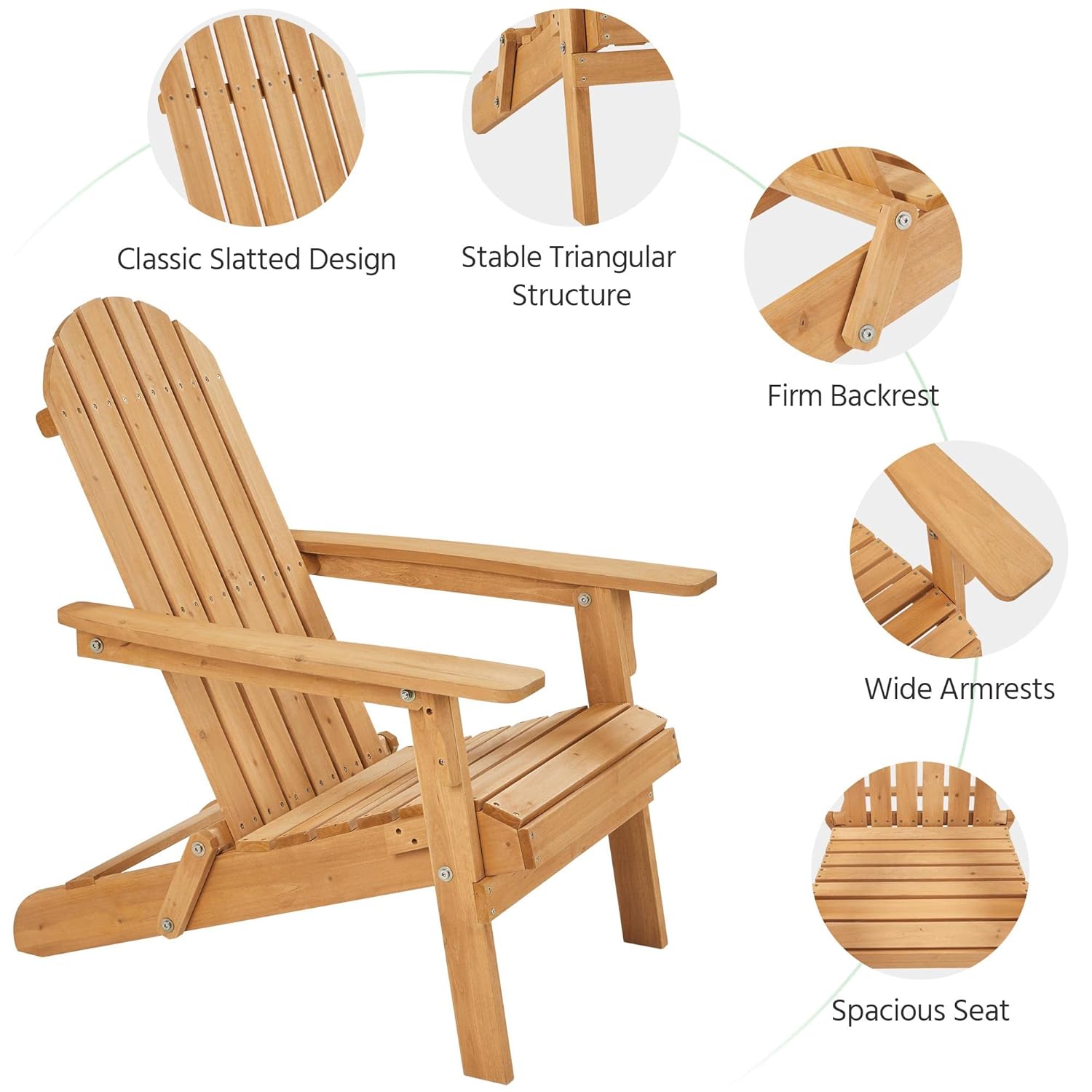 Conjunto de 2 Cadeiras Adirond - Adirondack Chair Wood avaliação e preço