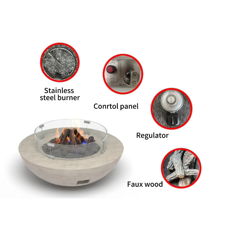 Mesa de fogueira GFRC com tige - Fire Pit Bowl avaliação e preço