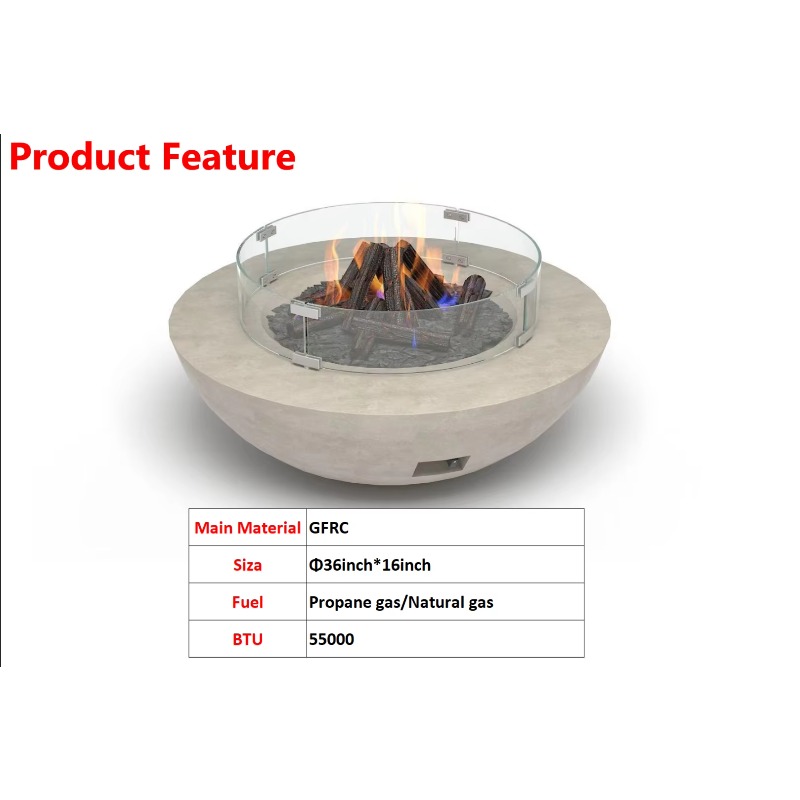 Mesa de fogueira GFRC com tige - Fire Pit Bowl avaliação e preço