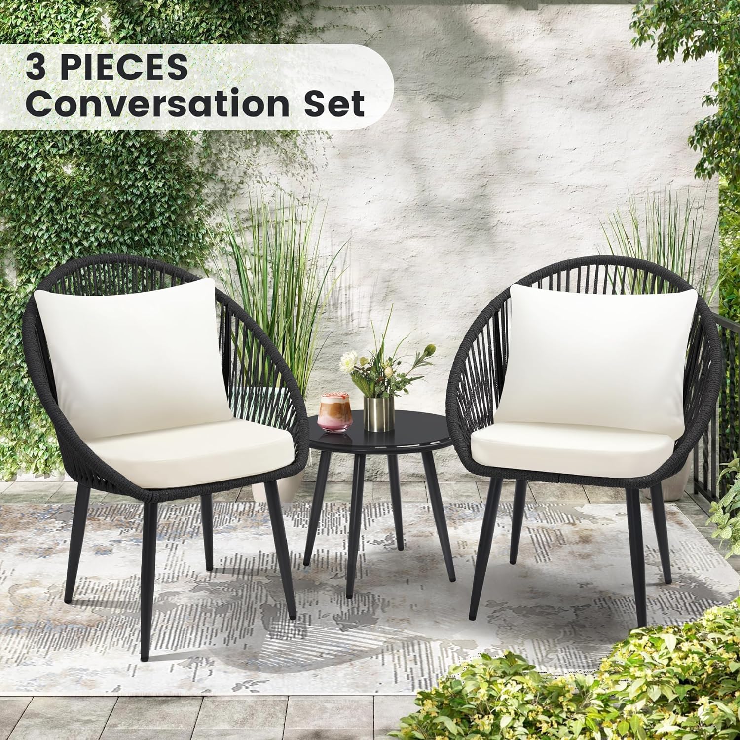 Conjunto Bistro de 3 Peças, Ca - Outdoor Furniture Deals avaliação e preço