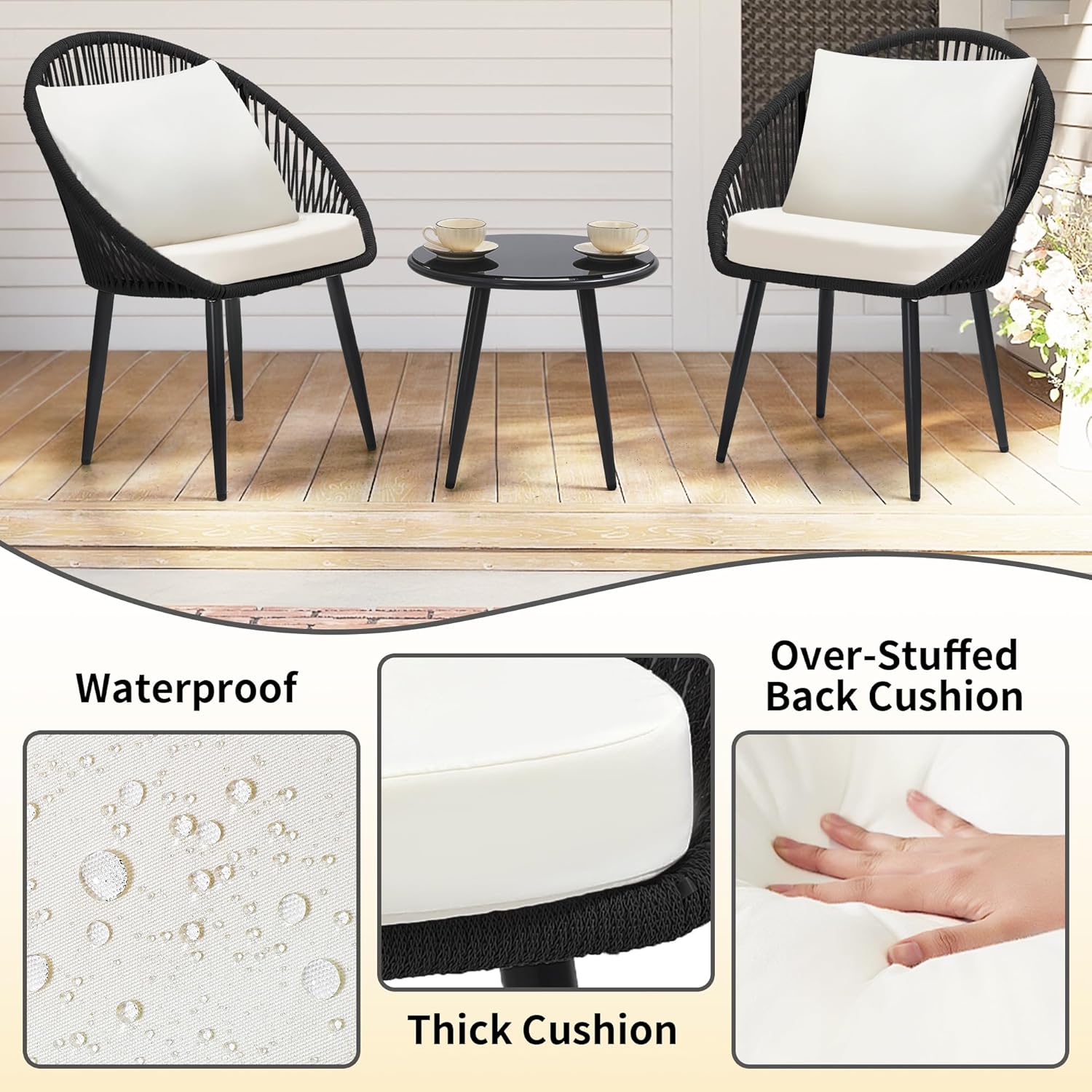 Conjunto Bistro de 3 Peças, Ca - Outdoor Furniture Deals avaliação e preço