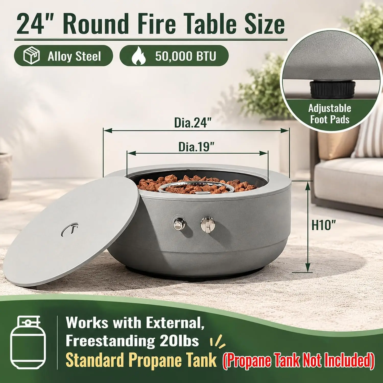 Lareira a Gás Propano de 24 Po - Fire Pit Bowl avaliação e preço
