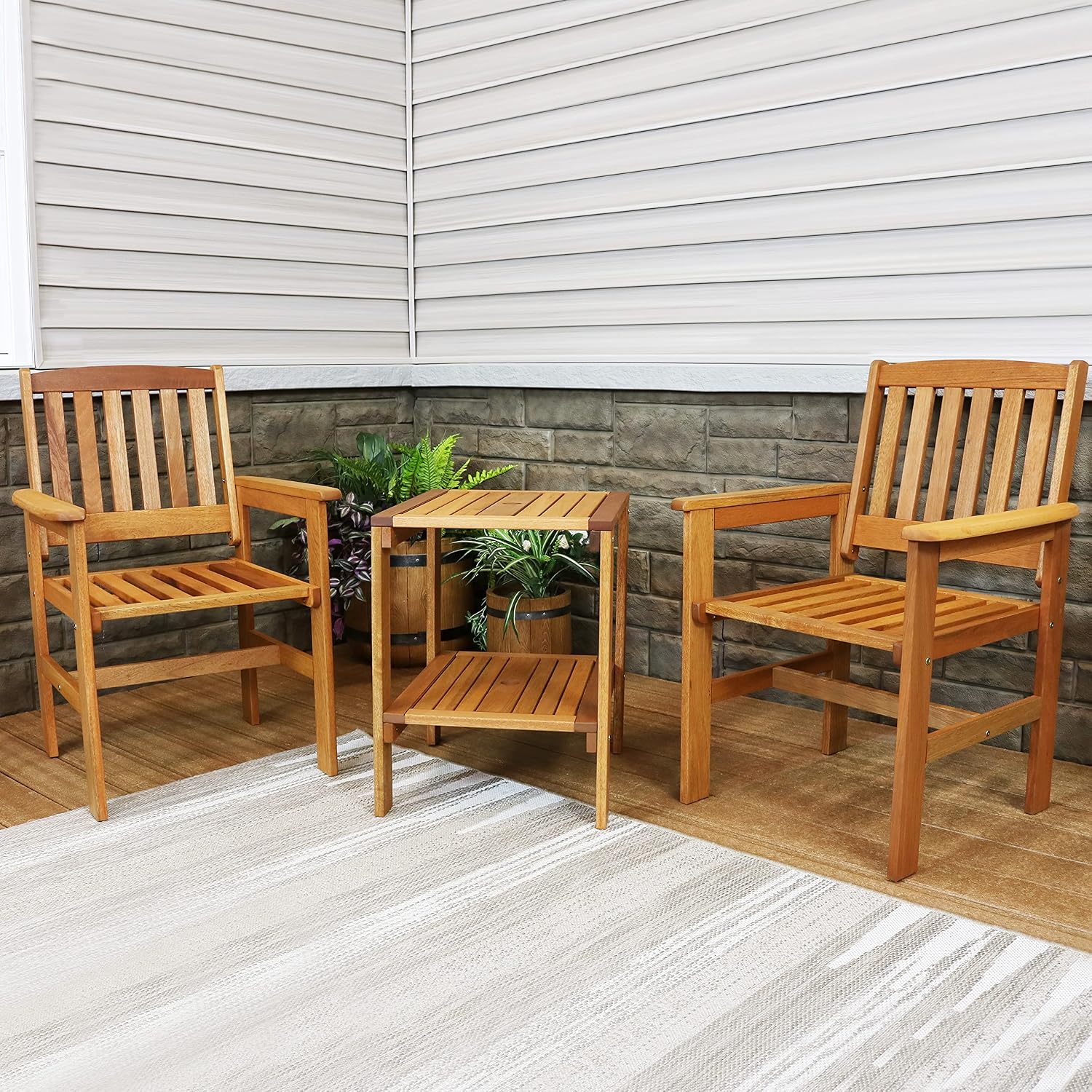 Conjunto de 3 Peças para Pátio - Outdoor Furniture Oil Teak avaliação e preço