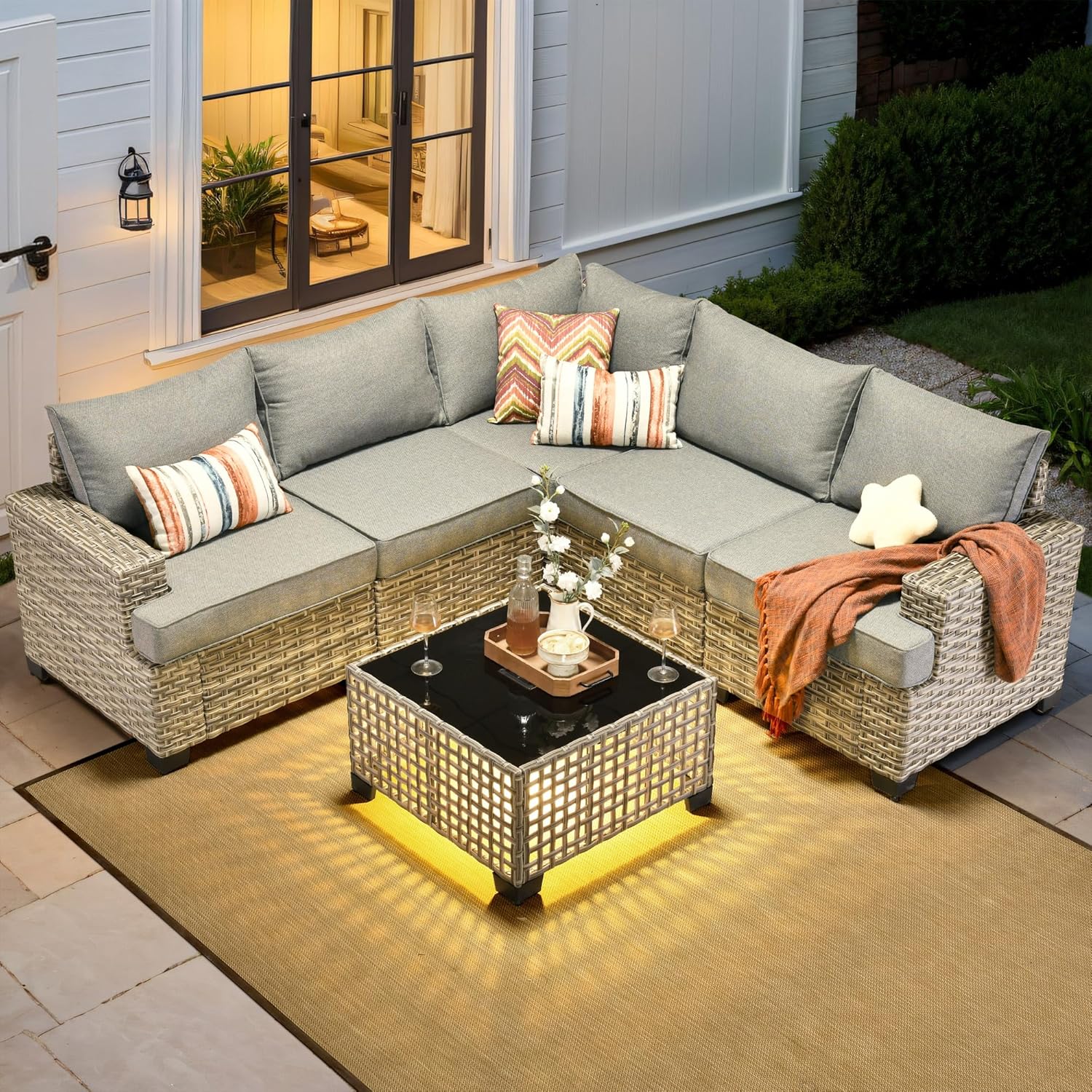 Conjunto de Móveis de Pátio Ex - Outdoor Furniture L Shape avaliação e preço