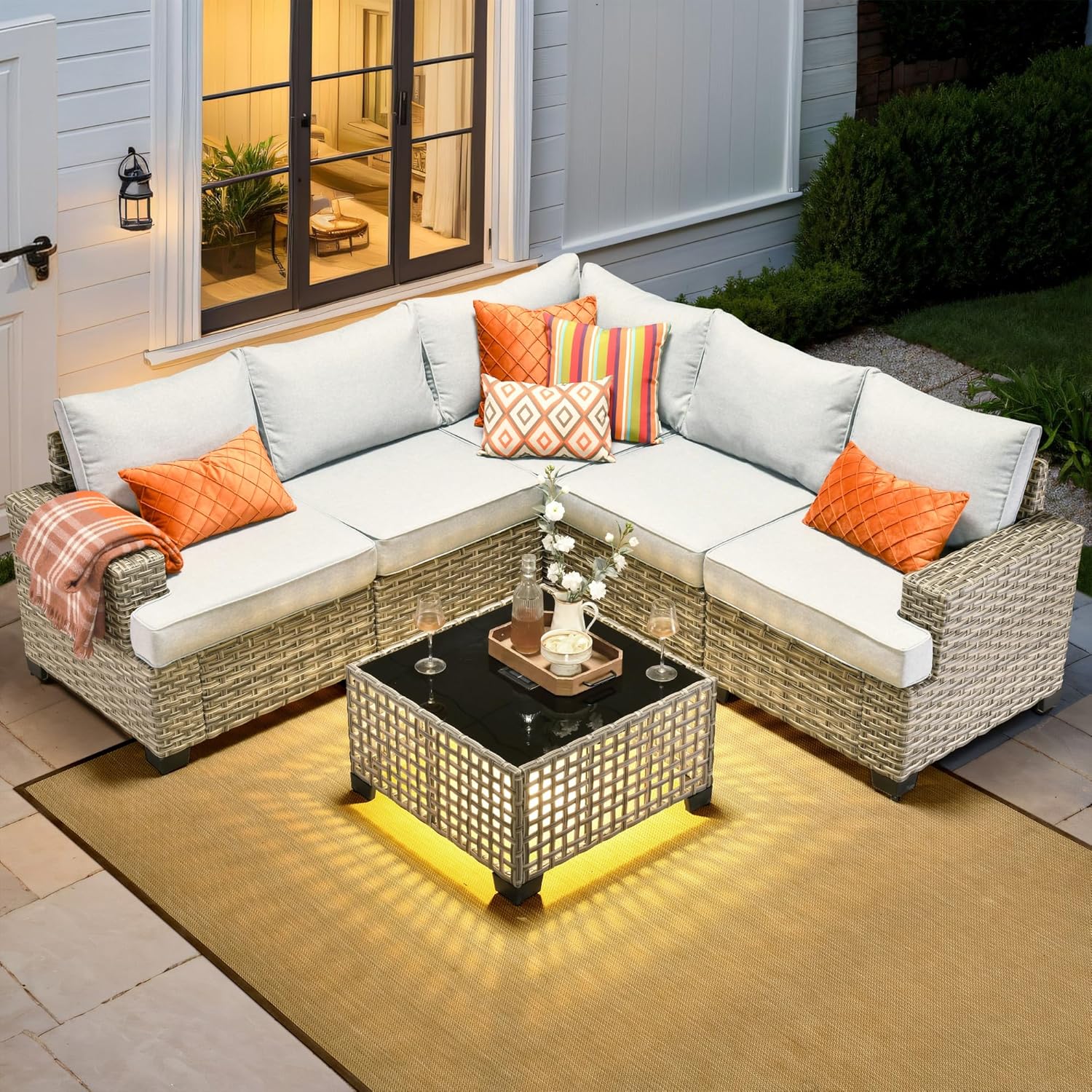 Conjunto de Móveis de Pátio Ex - Outdoor Furniture L Shape avaliação e preço