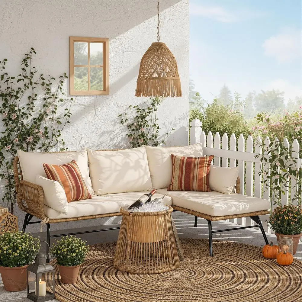 Conjunto de Móveis para Pátio  - Outdoor Furniture L Shape avaliação e preço