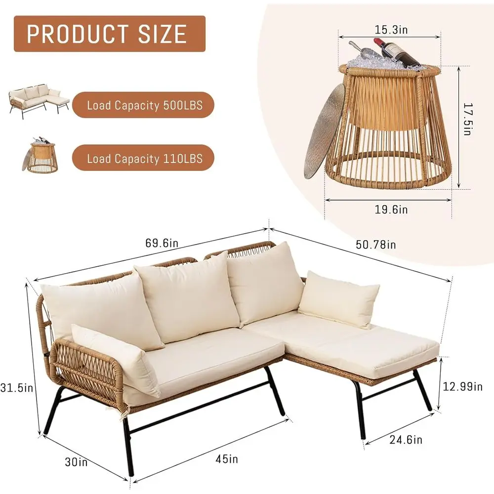 Conjunto de Móveis para Pátio  - Outdoor Furniture L Shape avaliação e preço
