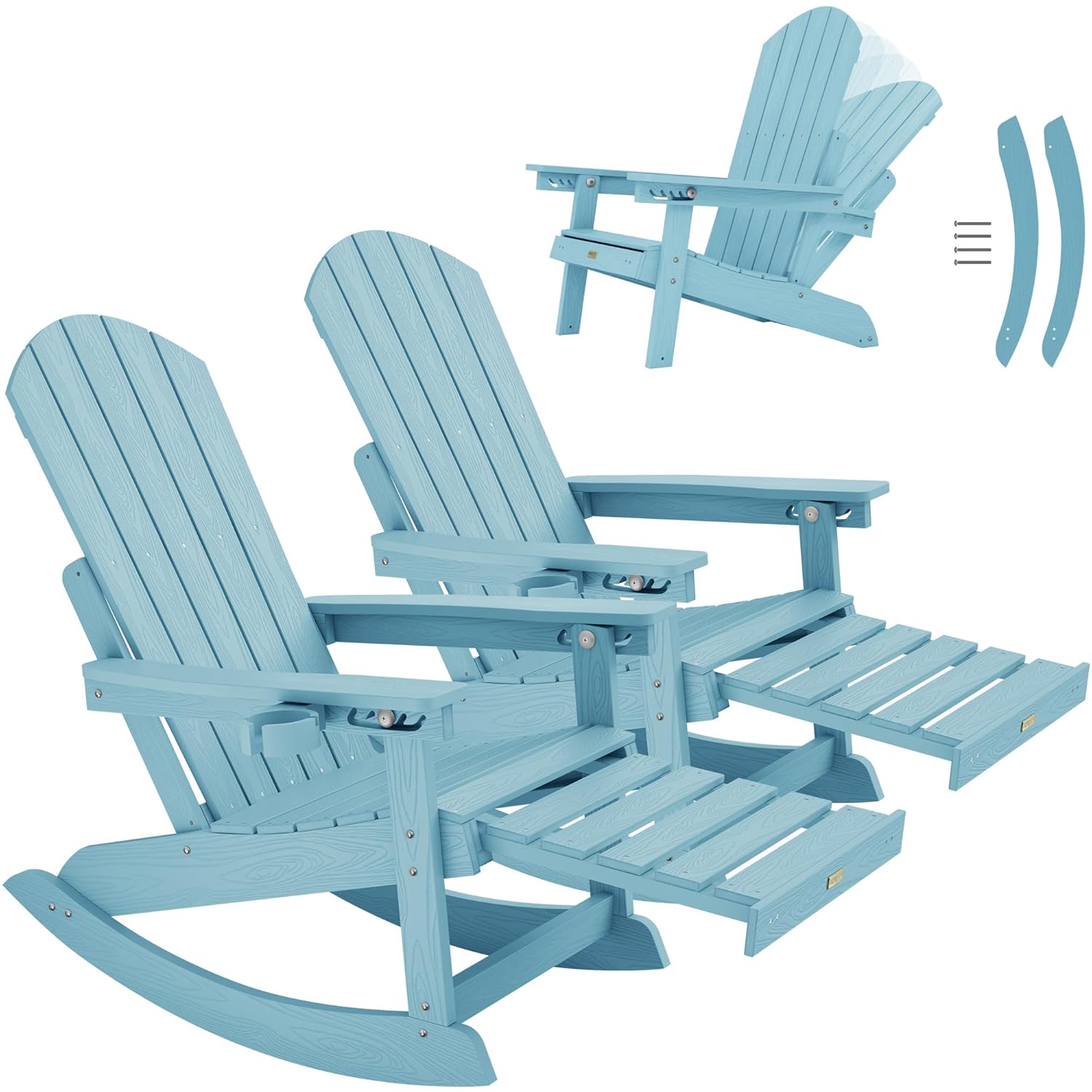 Conjunto de 2 Cadeiras de Bala - Adirondack Chair Wood avaliação e preço