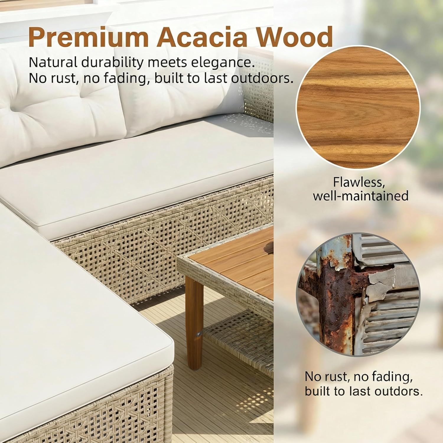 Conjunto de Sofá Modular em Vi - Outdoor Furniture L Shape avaliação e preço