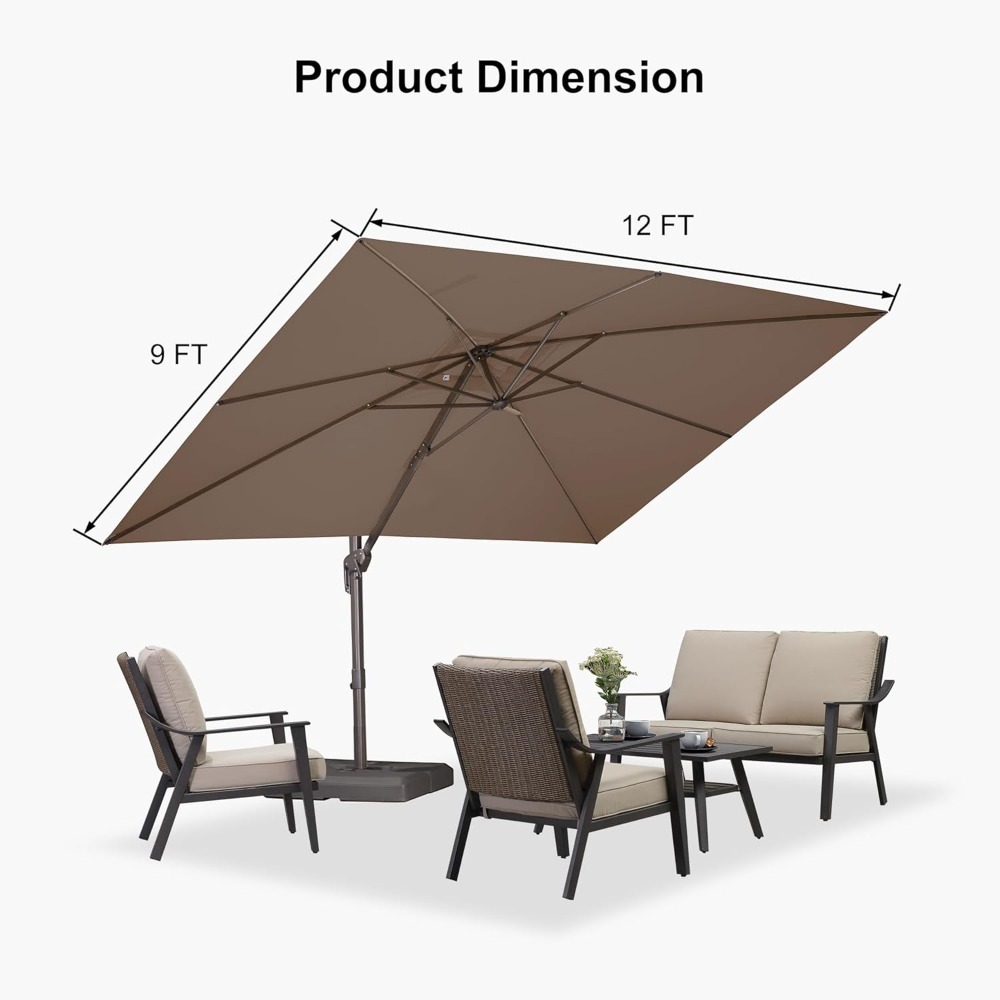 Guarda-Sol Retangular Cantilev - Outdoor Furniture With Umbrella avaliação e preço