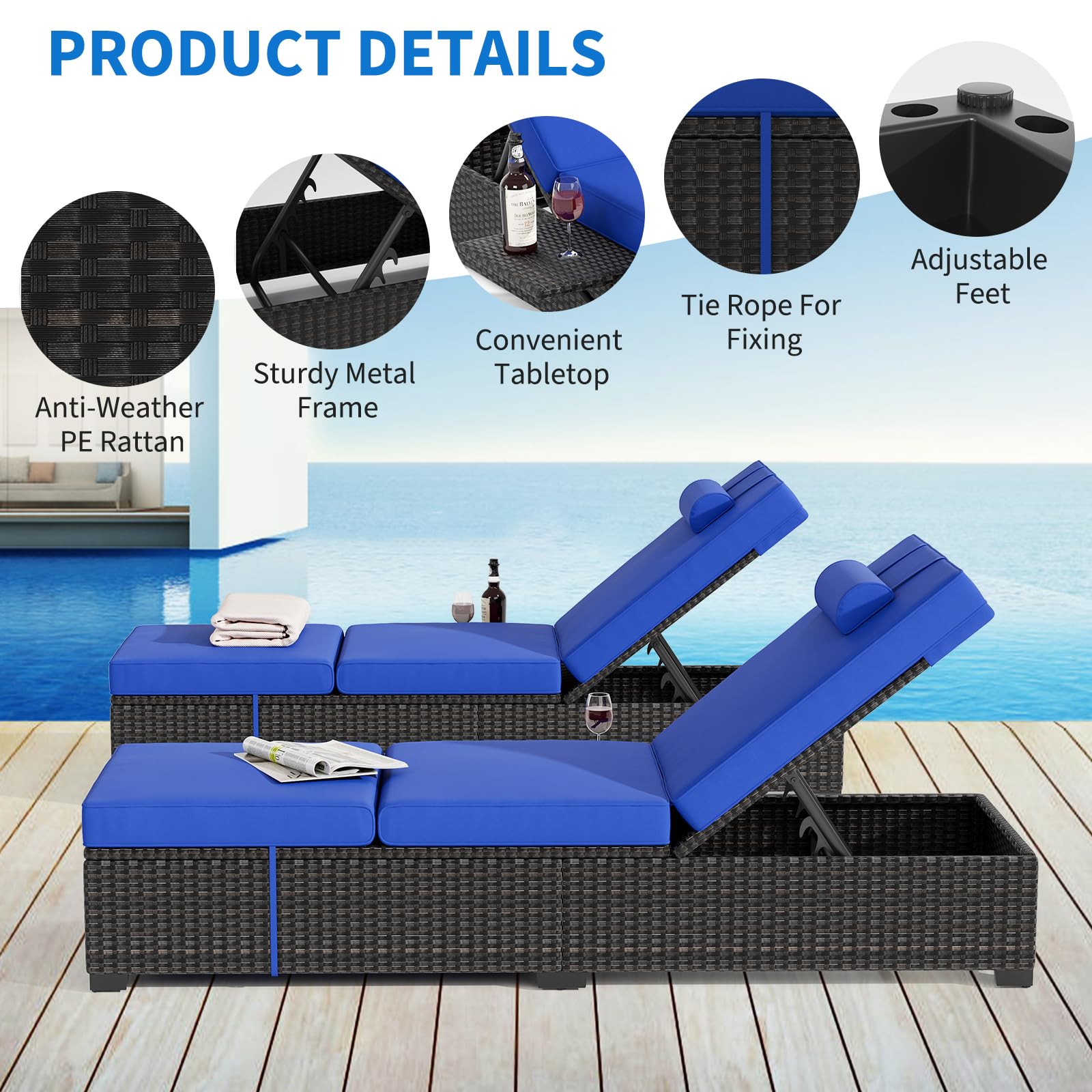Conjunto de 2 Espreguiçadeiras - Outdoor Furniture Deals avaliação e preço